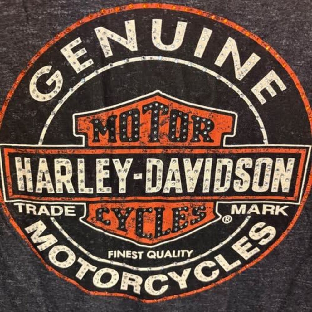 Harley Davison motorcycle women’s sz XL long sleeve rhinestone￼ shirt top blouse - Picture 5 of 7